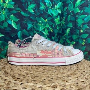 Converse Women's Pink and Gray Plaid Sneakers